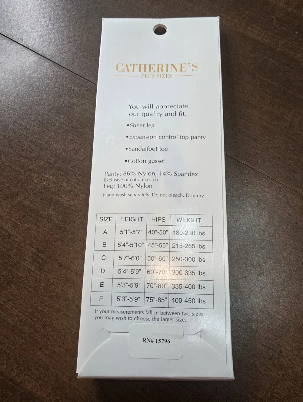 New Vintage Catherines Control Top Nylon Pantyhose Plus Size D Light Taupe